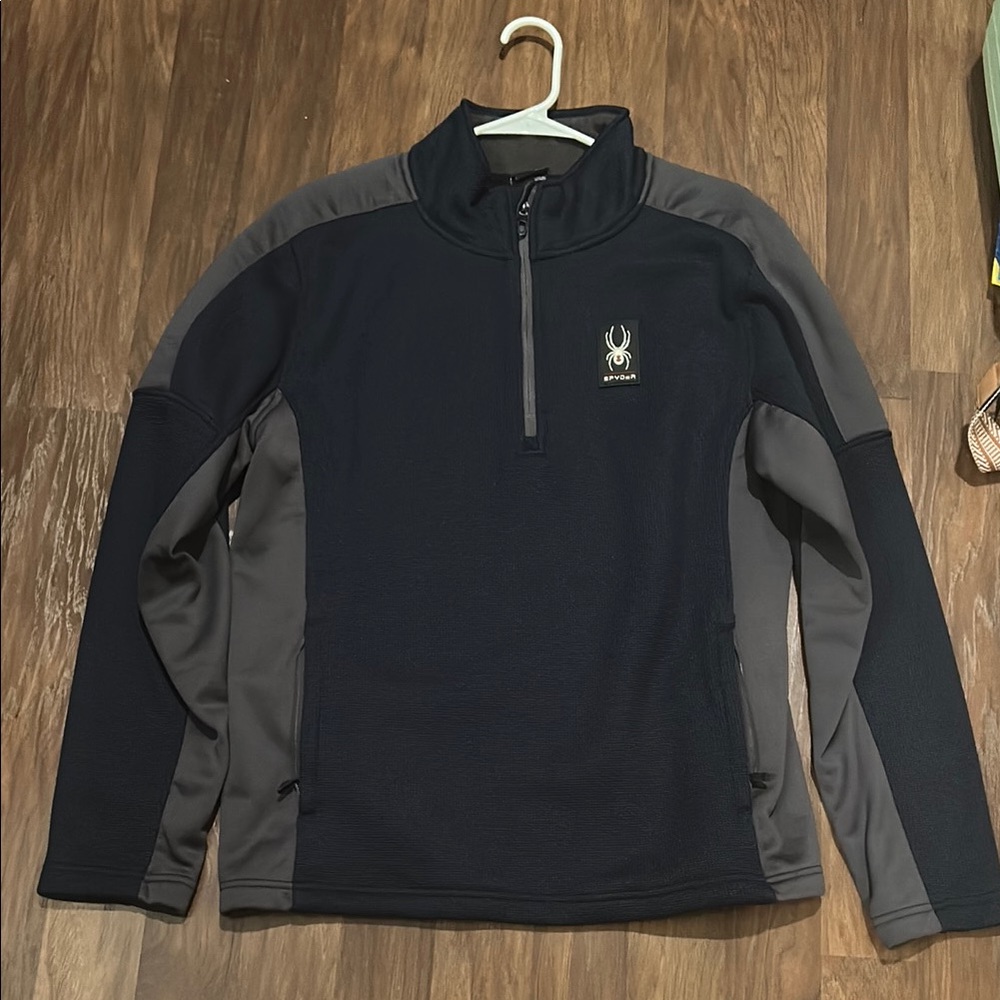 Black and Gray Quarter-Zip Pullover